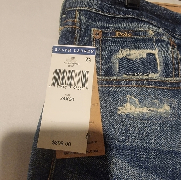 POLO RALPH LAUREN Mens The Varick Slim Straight Jeans 34x30 - Picture 4 of 9